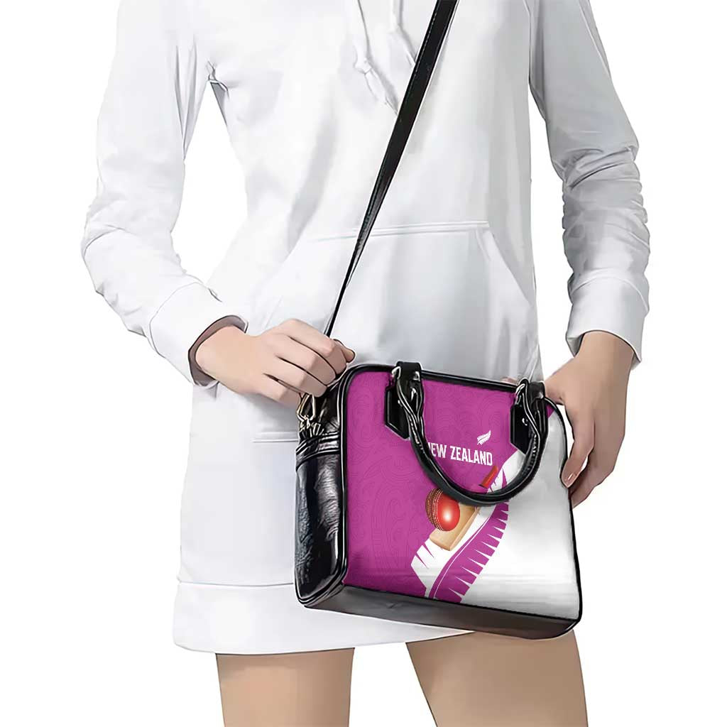 New Zealand Cricket Shoulder Handbag Kiwi Birds Haka Dance Pink Fern Sporty Style