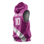 Custom New Zealand Cricket Sleeveless Hoodie Kiwi Birds Haka Dance Pink Fern Sporty Style