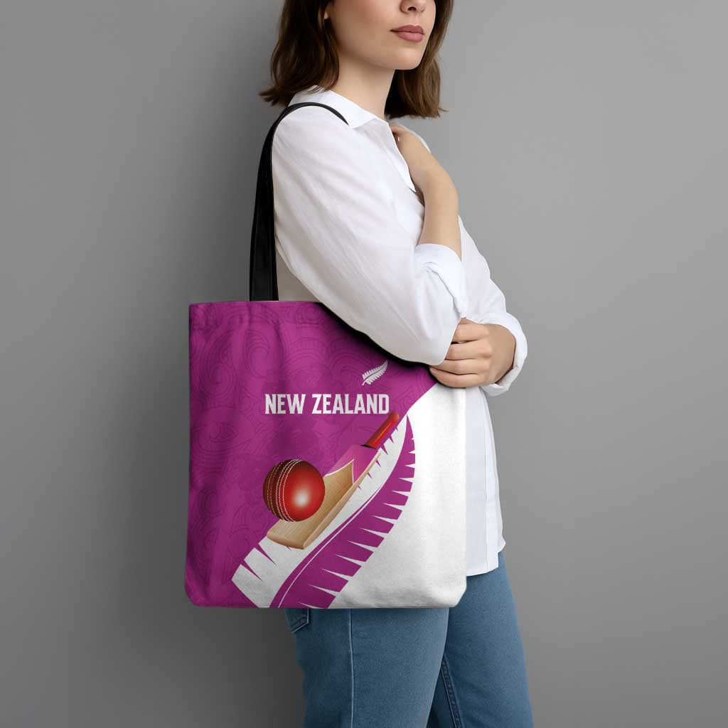 New Zealand Cricket Tote Bag Kiwi Birds Haka Dance Pink Fern Sporty Style