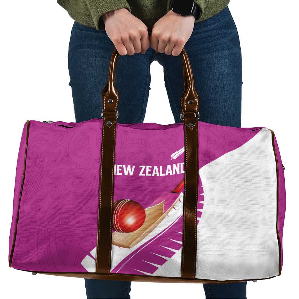 New Zealand Cricket Travel Bag Kiwi Birds Haka Dance Pink Fern Sporty Style