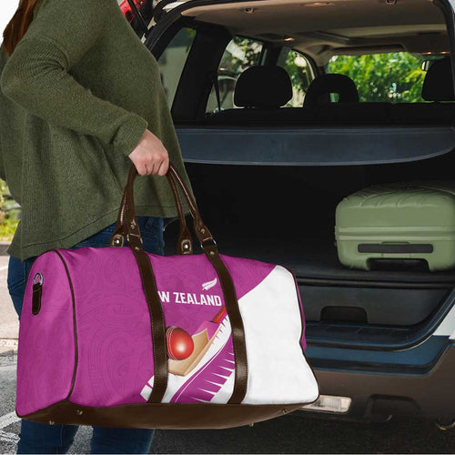 New Zealand Cricket Travel Bag Kiwi Birds Haka Dance Pink Fern Sporty Style