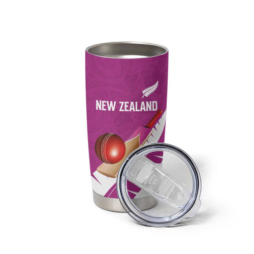 Custom New Zealand Cricket Tumbler Cup Kiwi Birds Haka Dance Pink Fern Sporty Style