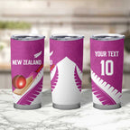 Custom New Zealand Cricket Tumbler Cup Kiwi Birds Haka Dance Pink Fern Sporty Style