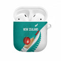 New Zealand Cricket AirPods Case Kiwi Birds Haka Dance Turquoise Fern Sporty Style