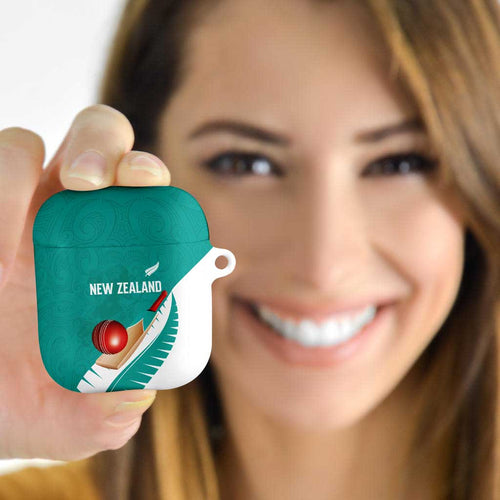New Zealand Cricket AirPods Case Kiwi Birds Haka Dance Turquoise Fern Sporty Style