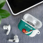 New Zealand Cricket AirPods Case Kiwi Birds Haka Dance Turquoise Fern Sporty Style