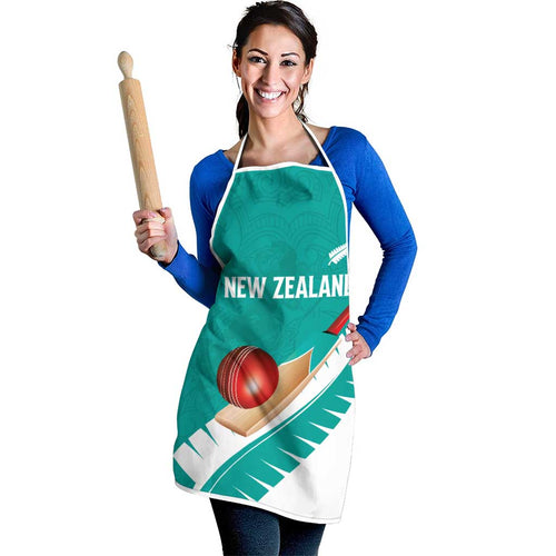New Zealand Cricket Apron Kiwi Birds Haka Dance Turquoise Fern Sporty Style