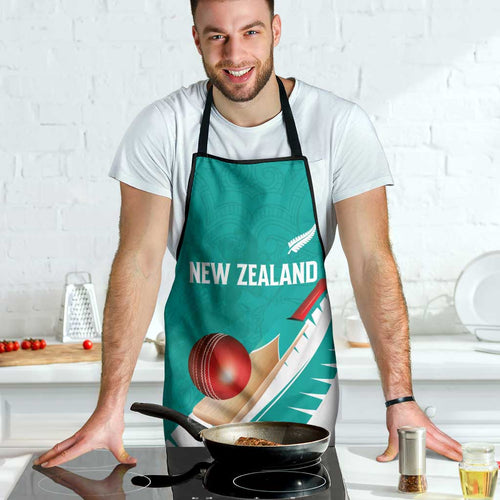New Zealand Cricket Apron Kiwi Birds Haka Dance Turquoise Fern Sporty Style
