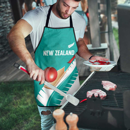New Zealand Cricket Apron Kiwi Birds Haka Dance Turquoise Fern Sporty Style