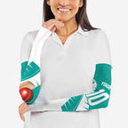 Custom New Zealand Cricket Arm Sleeves Kiwi Birds Haka Dance Turquoise Fern Sporty Style