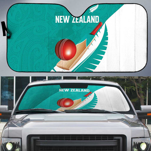 New Zealand Cricket Auto Sun Shade Kiwi Birds Haka Dance Turquoise Fern Sporty Style