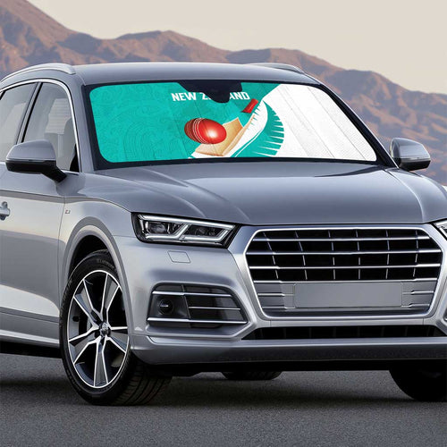 New Zealand Cricket Auto Sun Shade Kiwi Birds Haka Dance Turquoise Fern Sporty Style