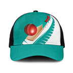 New Zealand Cricket Baseball Net Cap Kiwi Birds Haka Dance Turquoise Fern Sporty Style