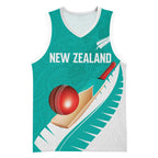 Custom New Zealand Cricket Basketball Jersey Kiwi Birds Haka Dance Turquoise Fern Sporty Style