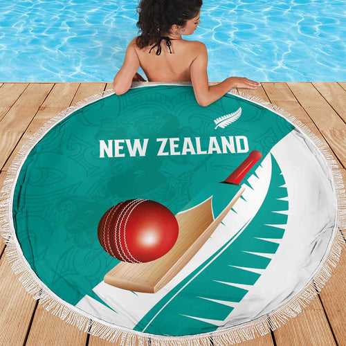 New Zealand Cricket Beach Blanket Kiwi Birds Haka Dance Turquoise Fern Sporty Style