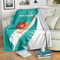 New Zealand Cricket Blanket Kiwi Birds Haka Dance Turquoise Fern Sporty Style