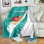 New Zealand Cricket Blanket Kiwi Birds Haka Dance Turquoise Fern Sporty Style