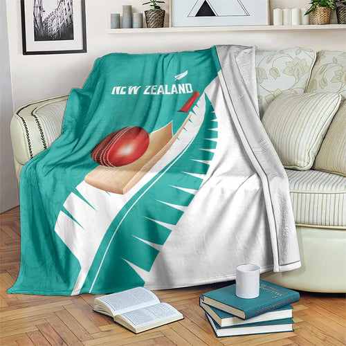 New Zealand Cricket Blanket Kiwi Birds Haka Dance Turquoise Fern Sporty Style
