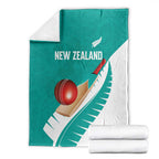New Zealand Cricket Blanket Kiwi Birds Haka Dance Turquoise Fern Sporty Style