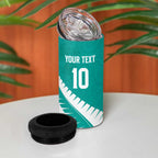 Custom New Zealand Cricket 4 in 1 Can Cooler Tumbler Kiwi Birds Haka Dance Turquoise Fern Sporty Style