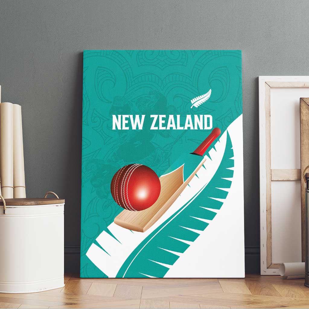 New Zealand Cricket Canvas Wall Art Kiwi Birds Haka Dance Turquoise Fern Sporty Style