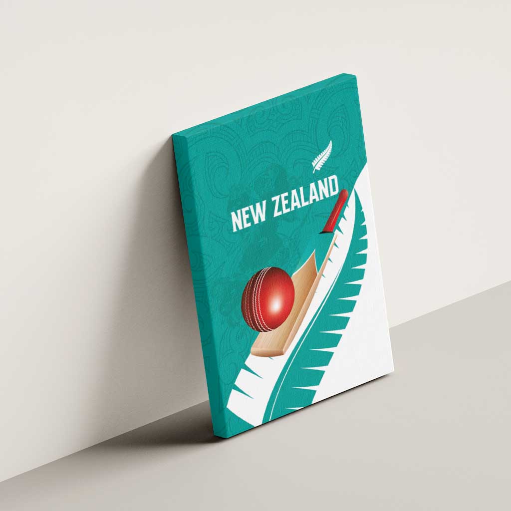 New Zealand Cricket Canvas Wall Art Kiwi Birds Haka Dance Turquoise Fern Sporty Style