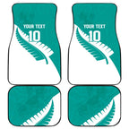 Custom New Zealand Cricket Car Mats Kiwi Birds Haka Dance Turquoise Fern Sporty Style