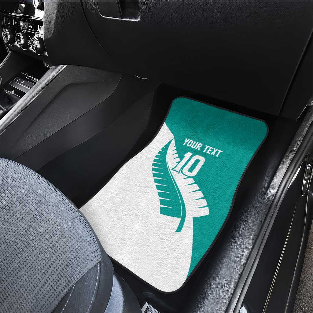Custom New Zealand Cricket Car Mats Kiwi Birds Haka Dance Turquoise Fern Sporty Style