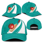New Zealand Cricket Classic Cap Kiwi Birds Haka Dance Turquoise Fern Sporty Style
