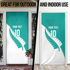 Custom New Zealand Cricket Door Cover Kiwi Birds Haka Dance Turquoise Fern Sporty Style