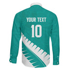 Custom New Zealand Cricket Family Matching Mermaid Dress and Hawaiian Shirt Kiwi Birds Haka Dance Turquoise Fern Sporty Style
