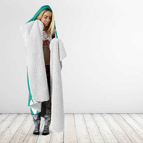 New Zealand Cricket Hooded Blanket Kiwi Birds Haka Dance Turquoise Fern Sporty Style