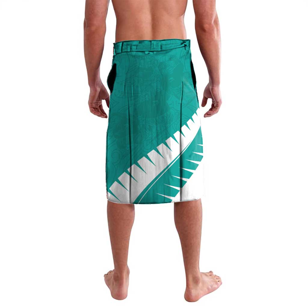Custom New Zealand Cricket Lavalava Kiwi Birds Haka Dance Turquoise Fern Sporty Style