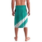 Custom New Zealand Cricket Lavalava Kiwi Birds Haka Dance Turquoise Fern Sporty Style