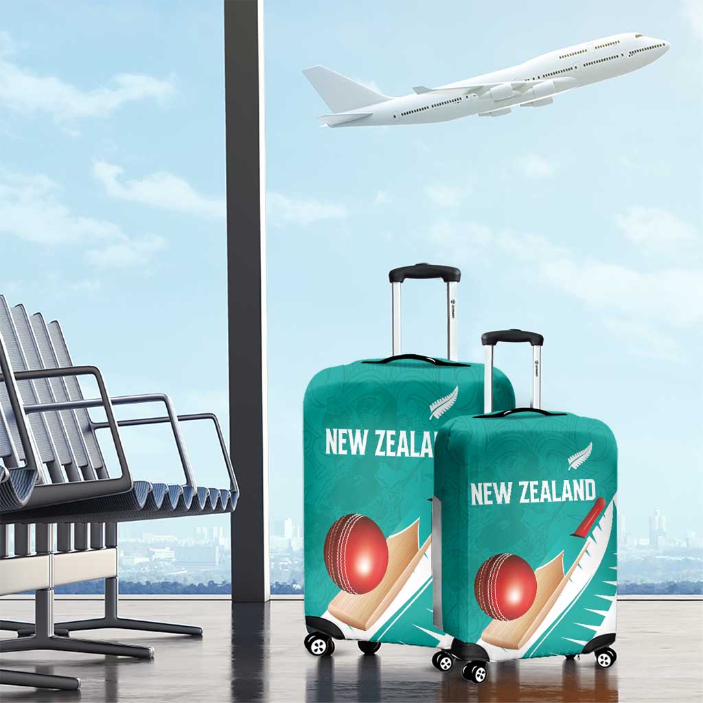 New Zealand Cricket Luggage Cover Kiwi Birds Haka Dance Turquoise Fern Sporty Style