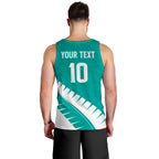 Custom New Zealand Cricket Men Tank Top Kiwi Birds Haka Dance Turquoise Fern Sporty Style