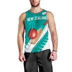 Custom New Zealand Cricket Men Tank Top Kiwi Birds Haka Dance Turquoise Fern Sporty Style