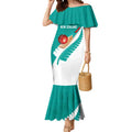 Custom New Zealand Cricket Mermaid Dress Kiwi Birds Haka Dance Turquoise Fern Sporty Style