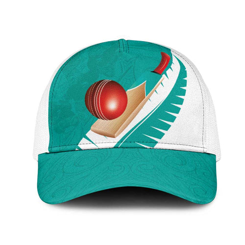 New Zealand Cricket Mesh Trucker Cap Kiwi Birds Haka Dance Turquoise Fern Sporty Style