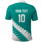Custom New Zealand Cricket Polo Shirt Kiwi Birds Haka Dance Turquoise Fern Sporty Style