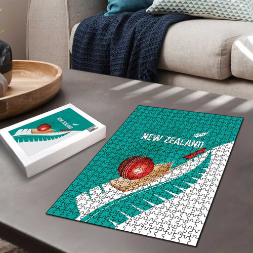 New Zealand Cricket Puzzle Kiwi Birds Haka Dance Turquoise Fern Sporty Style