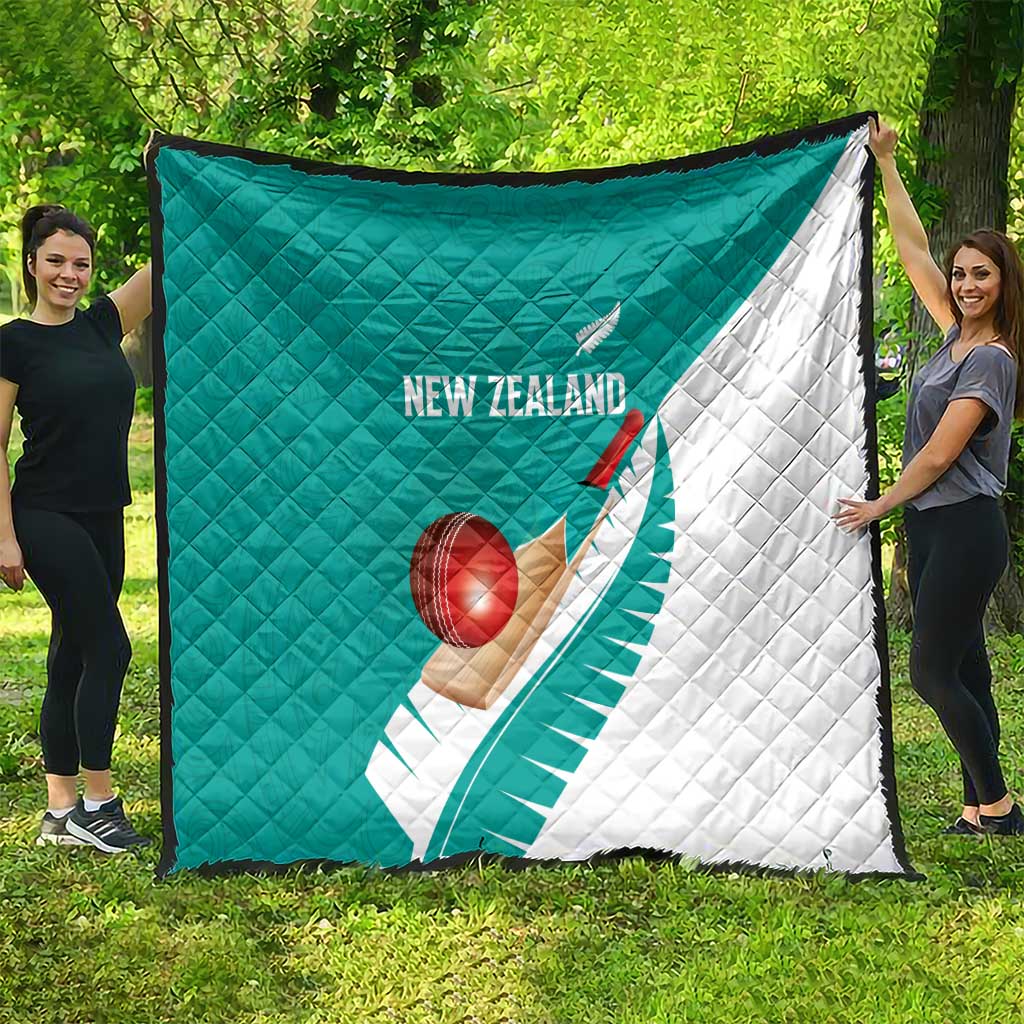 New Zealand Cricket Quilt Kiwi Birds Haka Dance Turquoise Fern Sporty Style