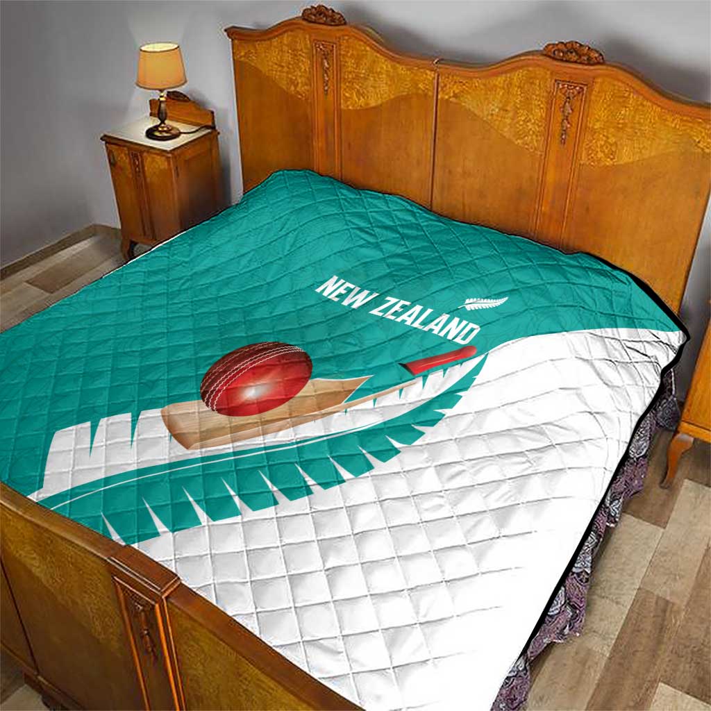 New Zealand Cricket Quilt Kiwi Birds Haka Dance Turquoise Fern Sporty Style