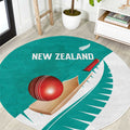 New Zealand Cricket Round Carpet Kiwi Birds Haka Dance Turquoise Fern Sporty Style