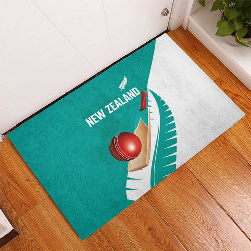 New Zealand Cricket Rubber Doormat Kiwi Birds Haka Dance Turquoise Fern Sporty Style