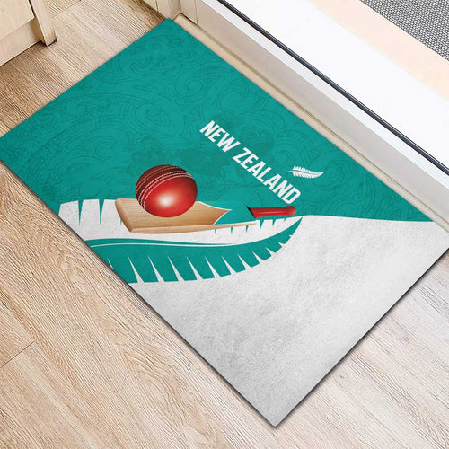 New Zealand Cricket Rubber Doormat Kiwi Birds Haka Dance Turquoise Fern Sporty Style