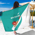 New Zealand Cricket Sarong Kiwi Birds Haka Dance Turquoise Fern Sporty Style