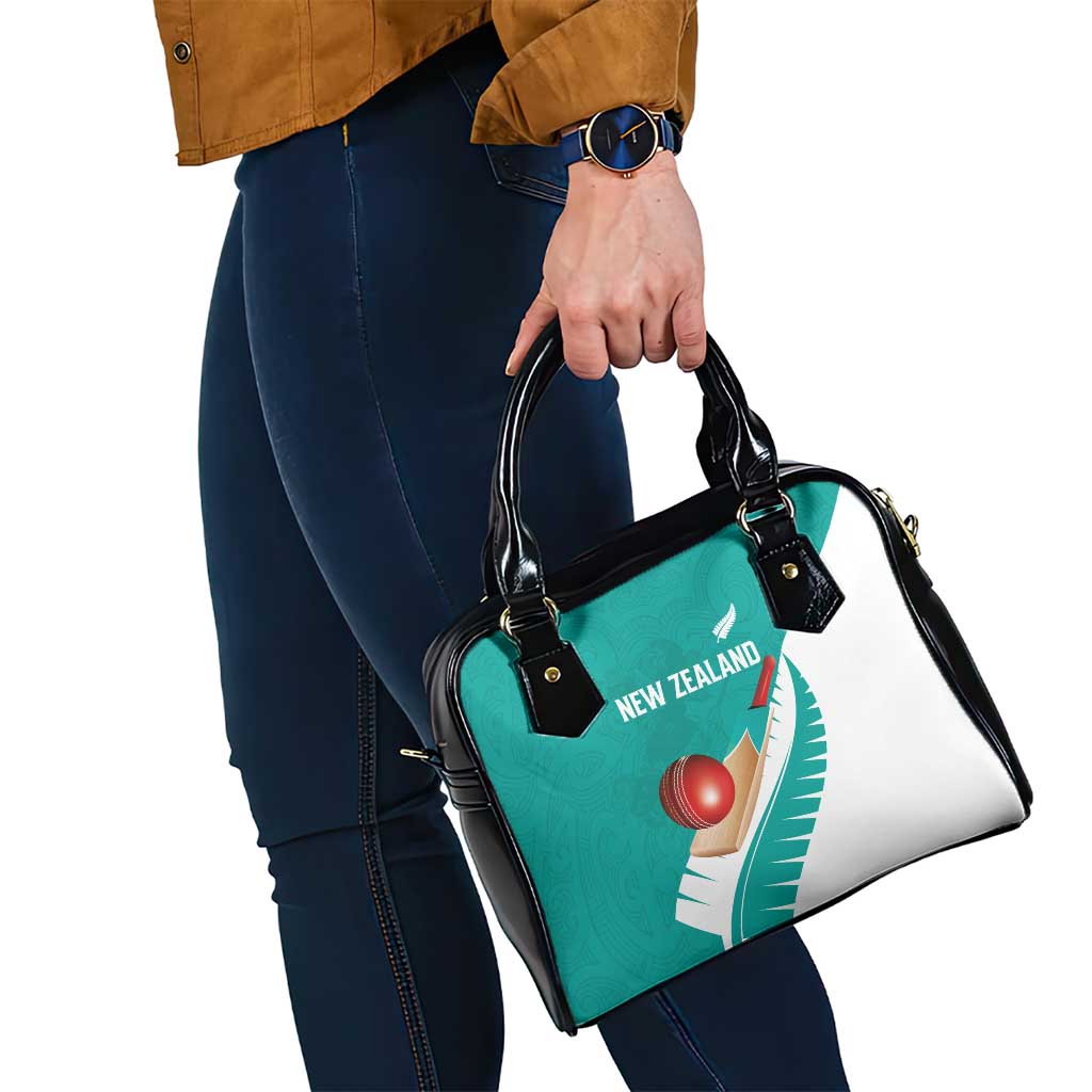 New Zealand Cricket Shoulder Handbag Kiwi Birds Haka Dance Turquoise Fern Sporty Style