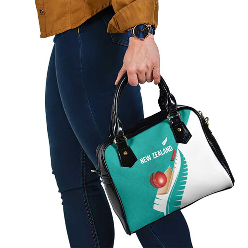 New Zealand Cricket Shoulder Handbag Kiwi Birds Haka Dance Turquoise Fern Sporty Style