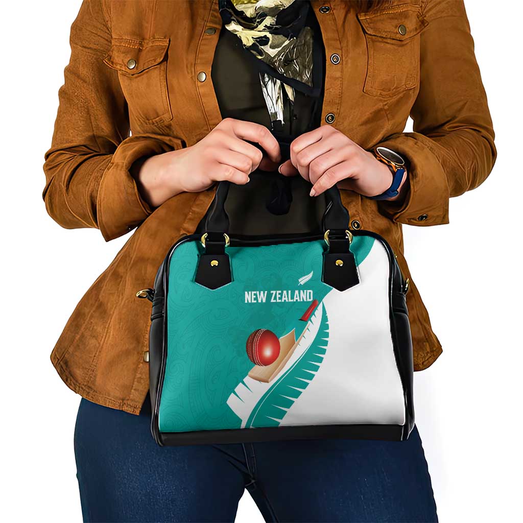 New Zealand Cricket Shoulder Handbag Kiwi Birds Haka Dance Turquoise Fern Sporty Style
